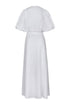 Ermita Linen Embroidered Midi Dress / White